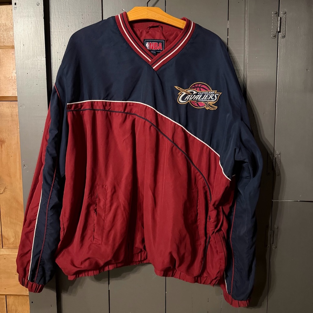 Vtg Retro Cleveland Cavaliers NBA Windbreaker Pullover Jacket Men’s 2XL